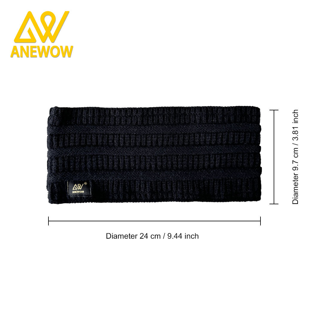 ANEWOW Black Solid Color Satin-Lined Puff Beanie Premium Style For Fall And Winter-AW1260