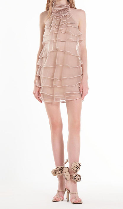 Ember Flower Ruffle Mini Dress