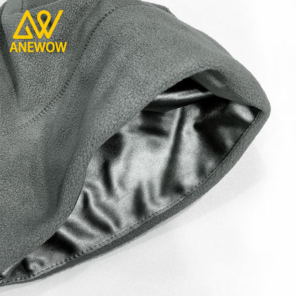 ANEWOW Gray Cozy Fleece Satin-lined Beanie-AW3154